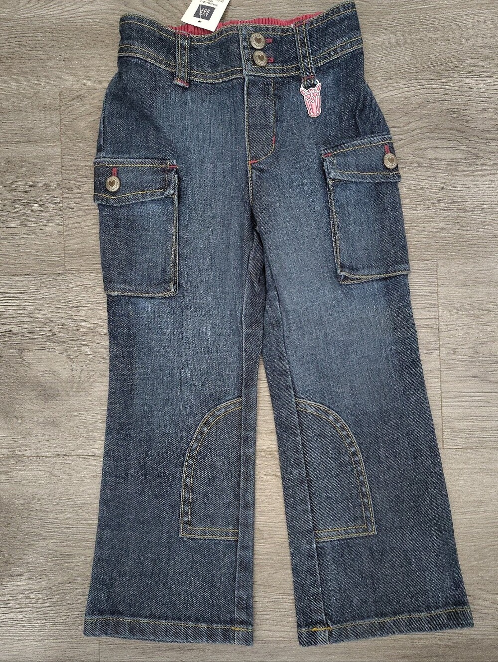 Vtg Baby Gap Cargo Jeans 4T NWT Deadstock Blue Denim Y2K 90s 4 Years